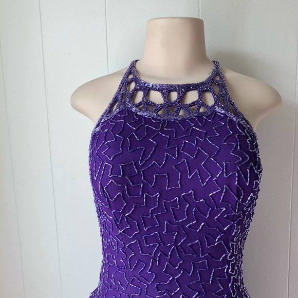 Vintage Purple Beaded Gown - Picture 3 of 10